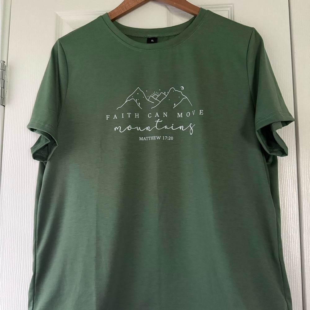 Faith-Inspired Green Short Sleeve Tee